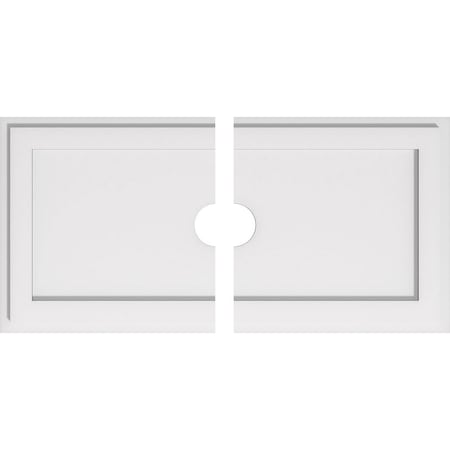 Rectangle Architectural Grde PVC Ceiling Medallion, 30"W x 15"H x 3"ID x 10 1/2"C x 1"P, Two-Piece